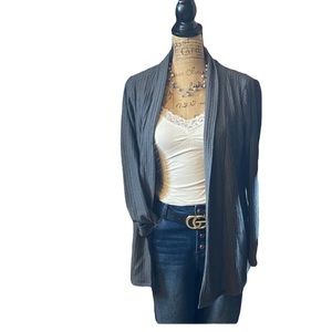 Hyfve gray ribbed long sleeved cardigan